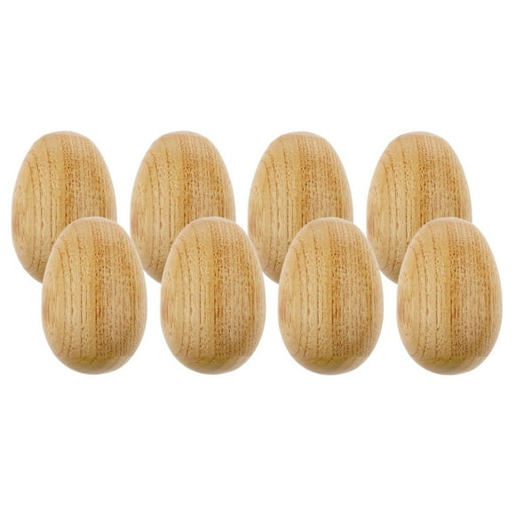 kusrkot 8 Pcs Wooden Egg Shaker Instrument Rattle Children's Hand Shakers Toy 6.5 X 4 Cm