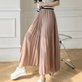 thumbnail image 4 of Xioeram Women Wide Leg Pleated Pants Elastic High Waist Chiffon Pants Summer Loose Fit Solid Color Casual Trousers Streetwear, 4 of 8