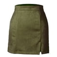 thumbnail image 7 of BadyminCSL Fashion Women High Waist Solid Color Slim Zipper Casual A-Line Mini Skirt, 7 of 7