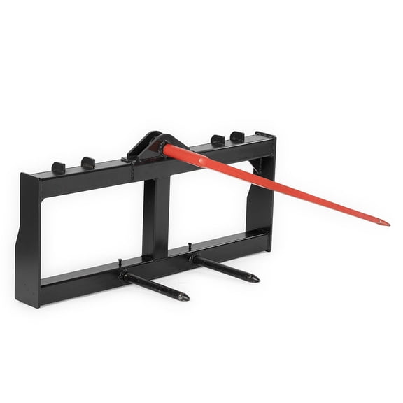 Titan Attachments Skid Steer Hay Frame Attachment, 39" Hay Spear and Stabilizer Spears, Rated 3,000 LB, Quick Tach Mounting, Hay Handing Equipment for Bobcat Tractors