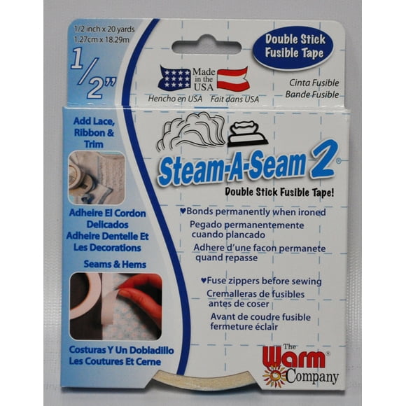 Steam-A-Seam 2 Double Stick Fusible Tape 1/2 Inch x 20 Yards