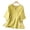 Yellow, variant on Women's Round Neck Keyhole Button Three Quarter Sleeve Loose Fit Casual Blouses for Women Summer Everyday Wear