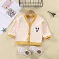 thumbnail image 2 of Gibobby Chamarra niñaCárdigan de punto para niños, abrigo, suéter de Color para niño, niña, abrigo individual para primavera y otoño, abrigo con cuello e(Beige, 3-4 Años), 2 of 3