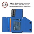 thumbnail image 4 of Dteck for Samsung Galaxy S21 6.2" 2021 Back Wallet Case, PU Leather Anti-Drop Case with Card Slot Kickstand & Wrist Strap Shockproof Protective Case for Samsung S21 Women Men, Blue, 4 of 9