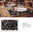 thumbnail image 3 of Placemats Set of 4, Pink Spring Floral Woven Placemat, Linen Place Mats for Kitchen/Dining Tables, Flowers Botanical Elegant Pastoral Black Washable Table Mats for Party, 3 of 8