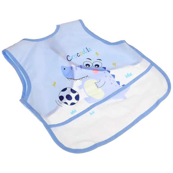Practical Cartoon Baby Bibs Feeding Bib Blue Protective Daily Mealtime 1Pcs