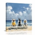 thumbnail image 2 of Canvas Wall Art Puppy Beach Canvas Art Print Watercolor Summer Dogs Sea Beach Sky Pictures Wall Decor for Living Room Bedroom Artwork Decorations Stretched Framed Ready to Hang 8"x8", 2 of 9