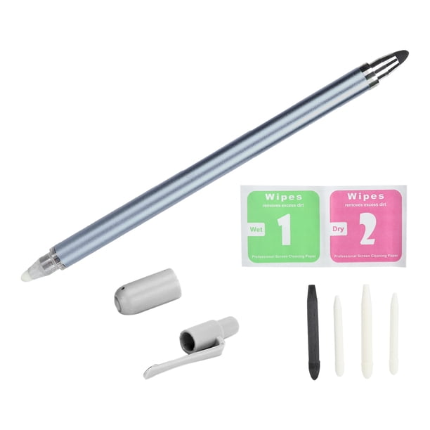 Lápiz óptico DoubleEnd para pantallas táctiles, repuesto de lápiz óptico para tableta de alta sensibilidad para iPad (plateado)