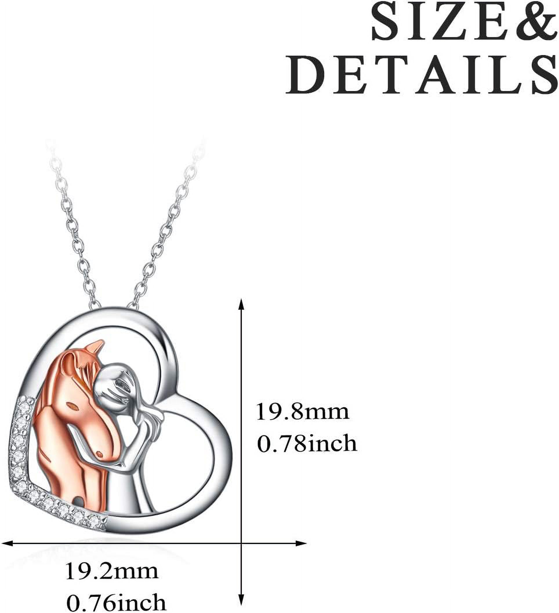 YAFEINI 925 Sterling Silver Horse Pendant Necklace for Women -  Equestrian Horse Jewelry Gifts for Horse Lovers
