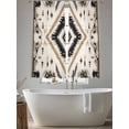thumbnail image 6 of Sheer Curtains 72 Inches Long, Boho Black Brown Light Filtering Window Curtains for Living Room, Retro Geometric Southwestern Ethnic Rod Pocket Voile Sheer Curtain Drapes, 52"W x 72"L, 2 Panels, 6 of 8