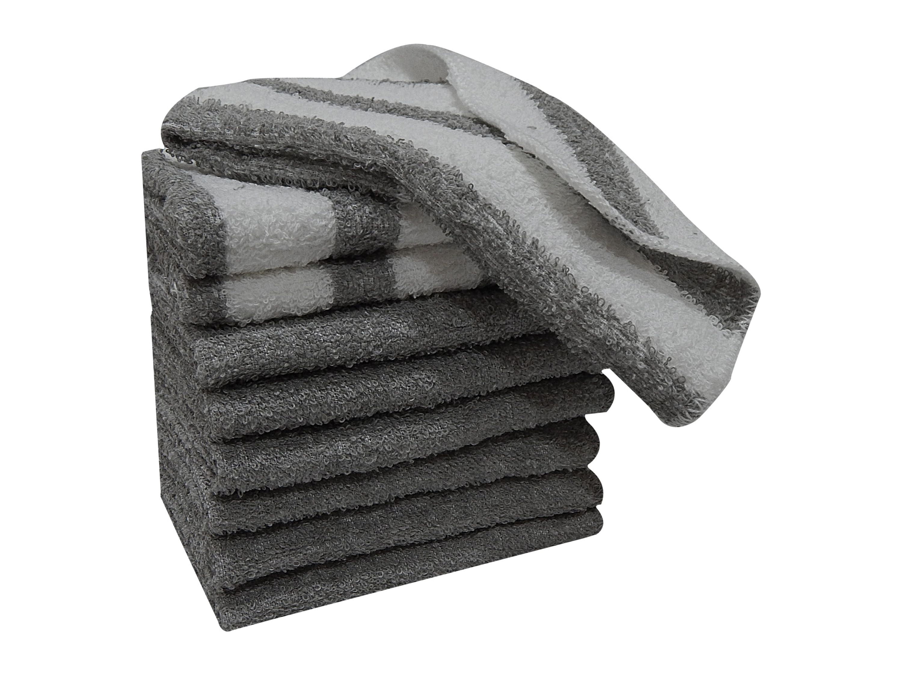 (2 pack) Mainstays 9-Pack Solid/Stripe Kitchen Dishcloth Set, Gray