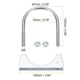 thumbnail image 2 of Muffler U-Bolt Clamps for 70mm Diameter Pipe, 2 Pack Saddle Type U-bolt Clamps, 2 of 4