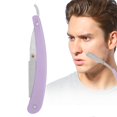 thumbnail image 4 of Soporte para maquinilla de afeitar Manual Retro para hombre, afeitadora de peluquero clásica, soporte plegable para afeitadora de barba y pelo, soporte para cuchillo de afeitar, color morado, 4 of 8