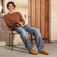 thumbnail image 2 of Ecetana Suede Clogs for Men Leather Mules Soft Potato Shoes Slip On Sandals with Arch Support & Adjustable Buckle, 2 of 6