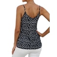 thumbnail image 4 of Women White Dots Print Sleeveless V Neck Buttons Vest Top, 4 of 4