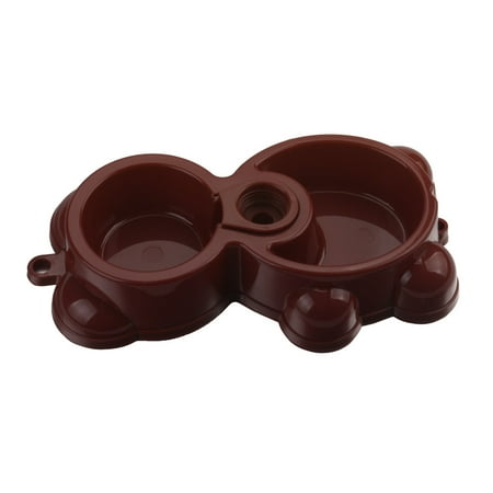 Hot Dog Flavored Water - Dish Water Food Feeder Fountain Bear Double Bowl Hot Puppy Dog Cat Bowl CO