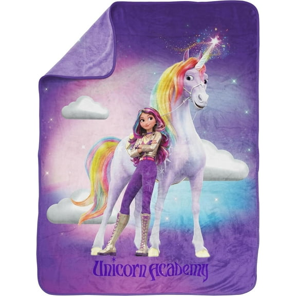 Unicorn Academy National Unicorn Day 46 x 60 Throw Blanket - Super Soft Kids Bedding Accessories