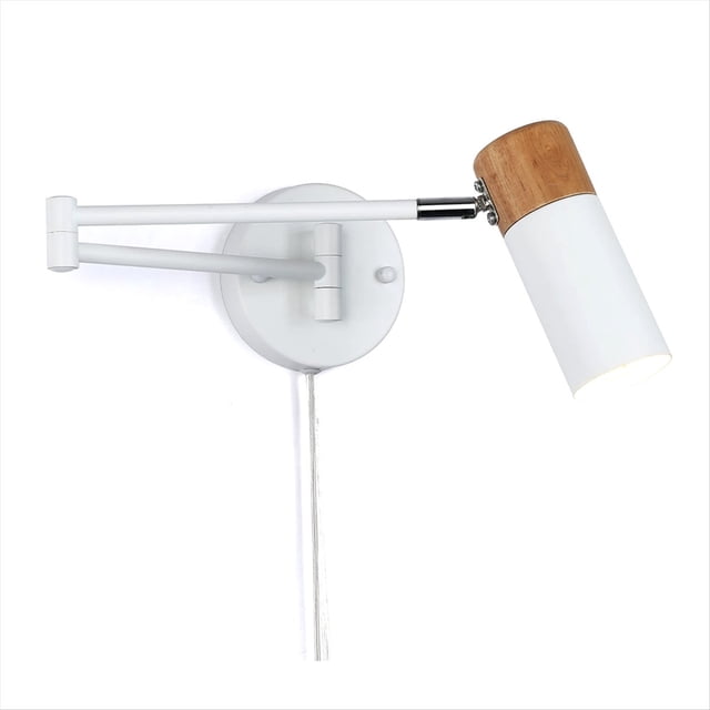 Lámpara de Pared LED con Brazo Oscilante Retráctil y Plegable, Ideal para Leer, Ideal para Interiores y Dormitorios.
