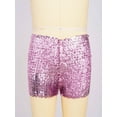 thumbnail image 2 of Miutii Kids Girls Sequins Dance Shorts Athletic Hip Hop Jazz Tap Performance Costume Tumbling Yoga Pink 120-140/12, 2 of 9
