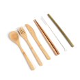thumbnail image 4 of Labymos Outdoor Camping Tableware Portable Folding Triangle Hop-Pocket Storage Bamboo Tableware Suit, 4 of 8