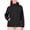 Black, variant on Womens Hiking Rain Jackets Outdoor Waterproof Coats Hooded with Five Pocket Full Zip Up Camping Windbreaker for Active Cycling Bike Climbing L