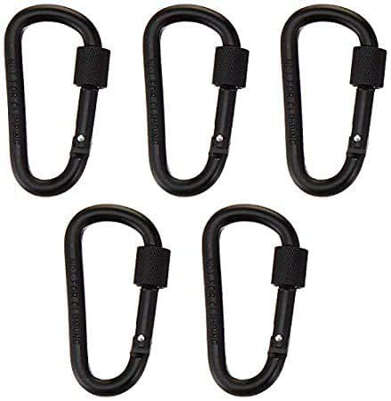 Aluminum Carabiner Clip D Ring Shape 3 Spring Link Screw Lock Hooks Durable Strong and Lightweight 
