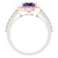 thumbnail image 4 of 1.86 ct Round Cut Simulated Alexandrite Solitaire with Simulated Diamond Accents 18K White/Rose Gold Womens Engagement Ring, 4 of 5