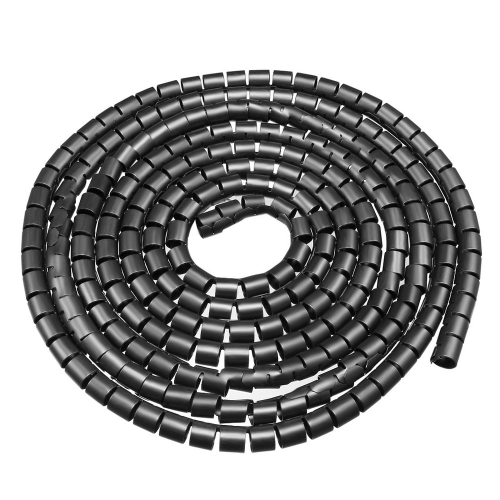 10mm Flexible Spiral Tube Cable Wire Wrap Computer Manage Cord Black