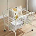 thumbnail image 5 of Luci Convenient Metal Clothes Rack ST17260 with Lockable Caster Wheels, Storage & Clothes Hanging Bar , Heavy Duty Clothing Rack, White, 5 of 6