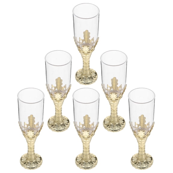 YUYUETIME Medieval Style Plastic Goblets for Rituals and Wedding Celebrations 6 Pack