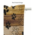thumbnail image 5 of Paw Footprint Linen Curtain Valance for Bedroom/Bathroom/Kitchen/Office/Living/Dining Room Window,Rustic Yellow Country Paw Paint Pocket Topper Drapes Decorative Cafe Drapery Panel 54"x18", 5 of 6