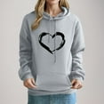 thumbnail image 2 of Kaemgyyd Sweatshirt for Women Cute Heart Drawstring Fall Fashion Pullover Lightweight Fleece Casual Hoodies Winter Clothes, 2 of 4