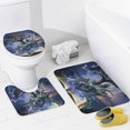 thumbnail image 4 of 4Pcs Fantasy Book Shower Curtain Set with Rugs, Toilet Lid Cover and Bath Mat, Moon Star Snow Tree Forest Blue Bathroom Curtains Decor Shower Curtains, 72" x 72", 4 of 8