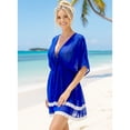 thumbnail image 3 of HAPPY BAY Women's Beachwear Summer Swim Beach Dress Cover ups for Swimwear Women Loose Bikini Swimsuit Coverups for Women 2X-3X Mary Blue_L651, 3 of 5