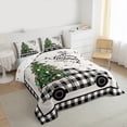 thumbnail image 3 of Homewish Retro Farmhouse Truck Queen Comforter Set for Kids, Green Xmas Tree Bedding Sets, Merry Christmas Reversible Bedding Comforter Set, Super Cozy Room Decor, 3-Piece, 3 of 8