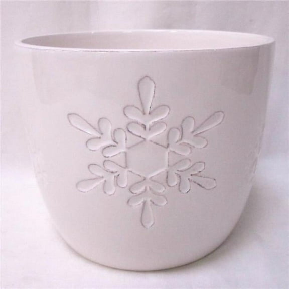 MDR Trading Inc. AI-CE10-1105_Q01 Imprinted Snowflake White Planter
