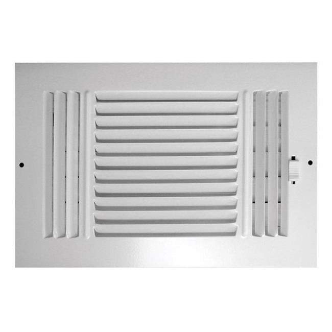 Tru Aire 6 in. H X 10 in. W 3-Way Powder Coat White Steel Wall/Ceiling Register