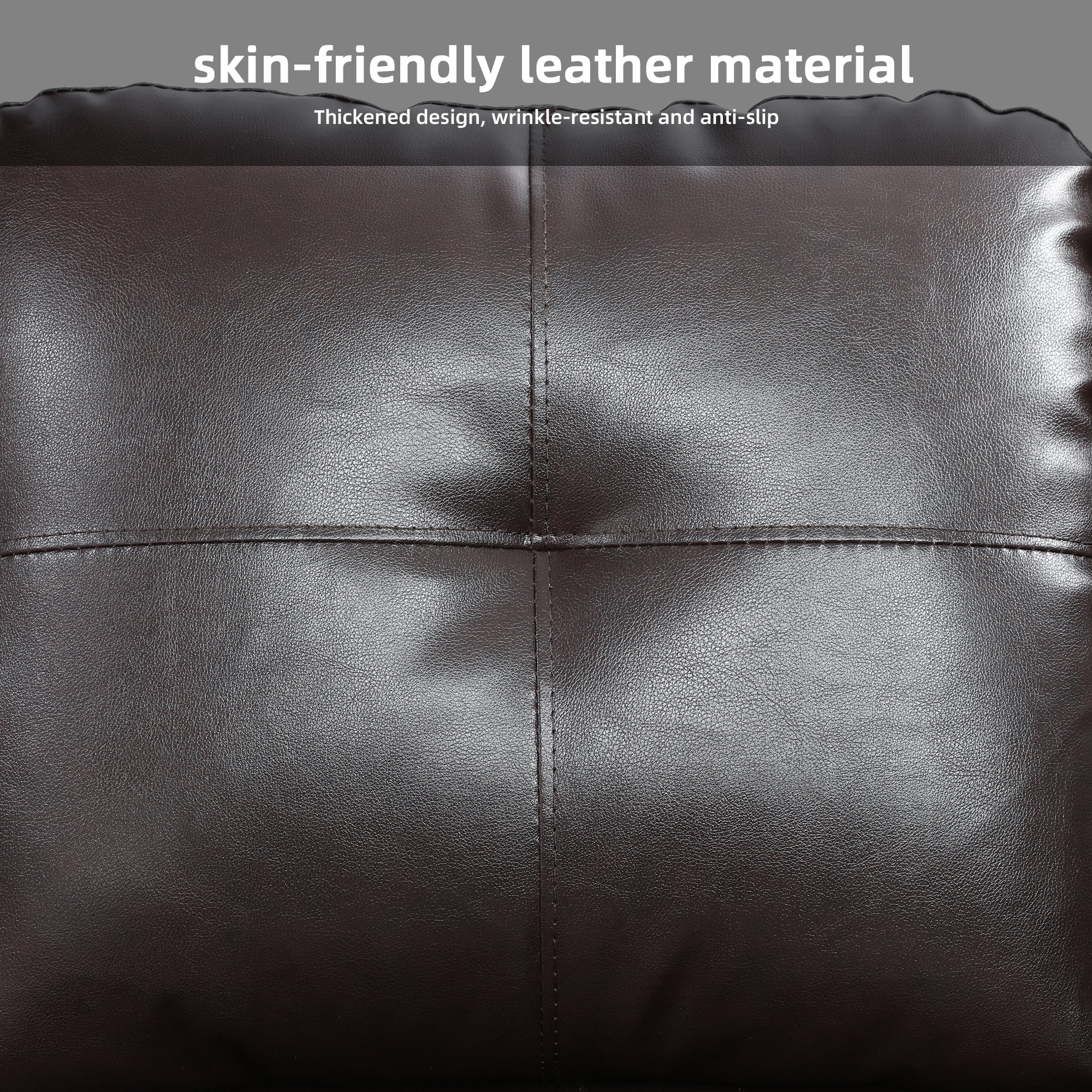 MAYEERTY 97.5" Sectional Sofa with L-Shape Chaise, 3-Piece Faux Leather Sofa Couch for Living Room, Brown