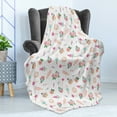 thumbnail image 4 of Ice Cream Soft Flannel Fleece Throw Blanket, Continuous Sweets Lollipop Romantic Pastel Colors, Cozy Plush for Indoor and Outdoor Use, 50" x 60", Blush Multicolor, by Ambesonne, 4 of 5