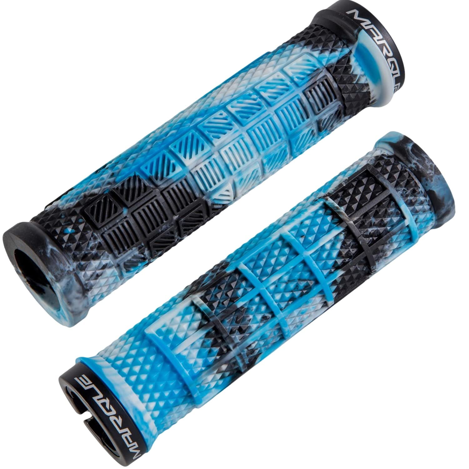 Marque Grapple Mountain Bike Handlebar Grips Single Lock On Ring MTB and BMX Bicycle Handle Bar with Non Slip Grip Glacer Blue Walmart