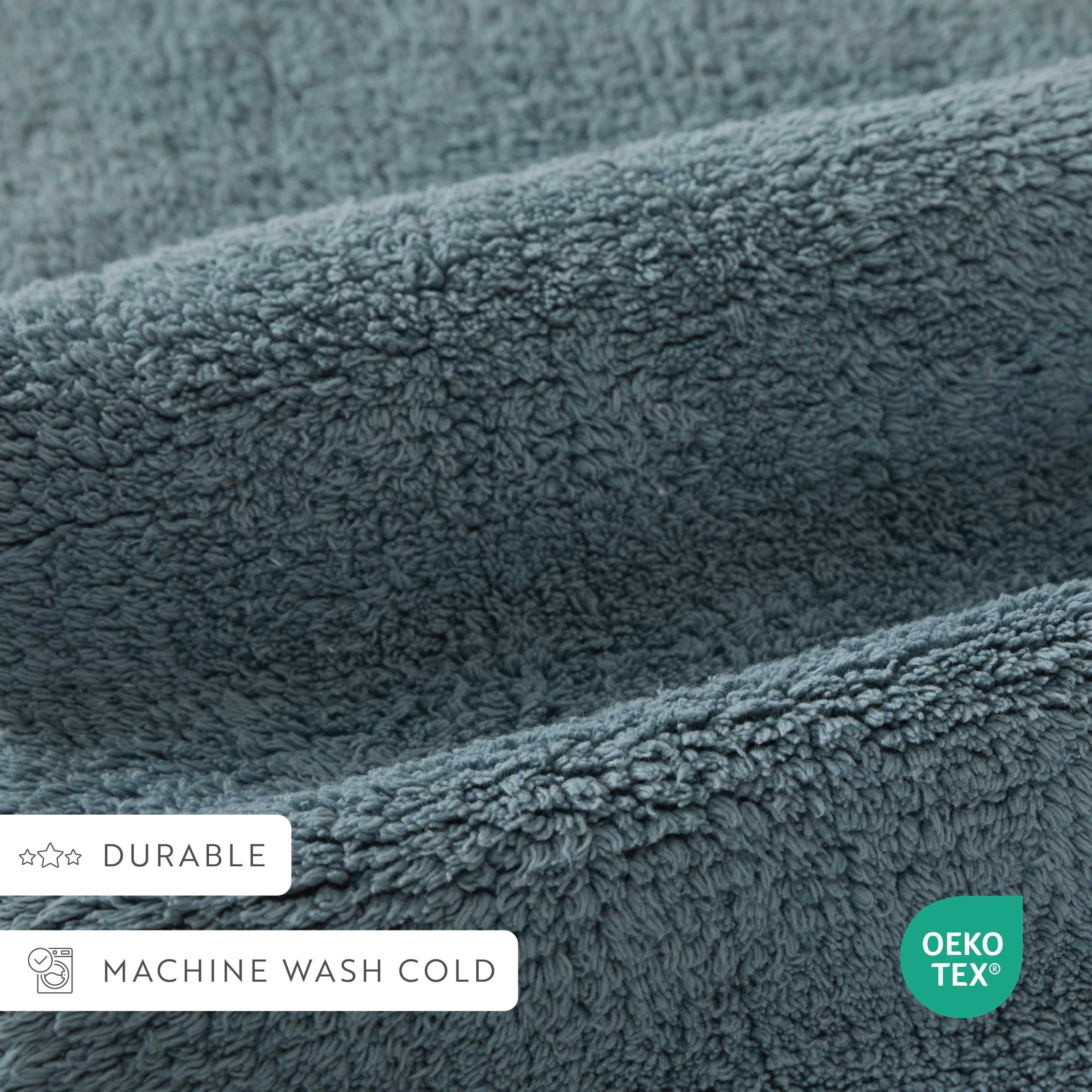 100% Cotton Reversible Solid Bath Mat by Comfort Canopy, Light Blue, 34" x 21"