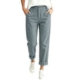 thumbnail image 6 of VBVC Women's Cotton Linen Cuffed Chino Pants , Straight Leg Trousers For Women , Ladies' High Waisted Work Pants with Pockets, Gray , S-3XL, 6 of 8