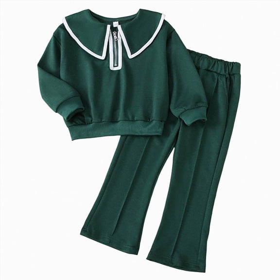 TOWED22 Toddler Girl Fall Winter Clothes Baby Crewneck Print Sweatshirts Pants Set Long Sleeve Outfits Set,AG,10-12 Y