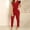 Red, variant on Baqcunre One Piece Jumpsuits For Women Women Summer Romper V Neck Sleeveless Pocket Loose Design Jumpsuit With Belt Jumpsuit Slim Rompers Sweatpants Pants For Women Black L
