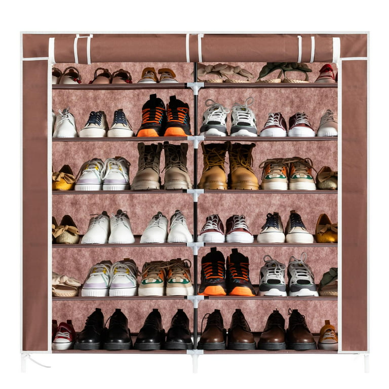 Ktaxon 12 Layers Over-The-Door Wall-mounted Style Home Shoe Storage Rack  Organizer White