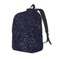 thumbnail image 1 of Disketp Navy Dark Blue print Canvas Backpack Lightweight Travel Daypack Student Rucksack Laptop Backpack-, 1 of 5