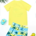 thumbnail image 5 of Swim Shirts for Boys Kids Toddler Boys Coconut Tree Print Short Sleeve Swimsuit Quick Dry Breathable Sun Protection Swimwear Toddler Bathing Suit Yellow 2 Years-3 Years, 5 of 7