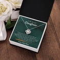 thumbnail image 3 of To My Beautiful Daughter - I Will Always Be There For You - Love Knot Necklace - White/Yellow Plated - Message Card & Gift Box, 3 of 5