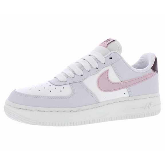 Nike Air Force 1 '07 Leather Womens Shoes Size 7, Color: Summit White/Plum Chalk