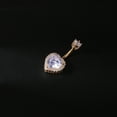 thumbnail image 4 of ZS 14G Shiny Cubic Zirconia Belly Button Rings Heart Flower Round Crystal Belly Navel Piercing Banana Barbell Belly Ring for Women, 4 of 5